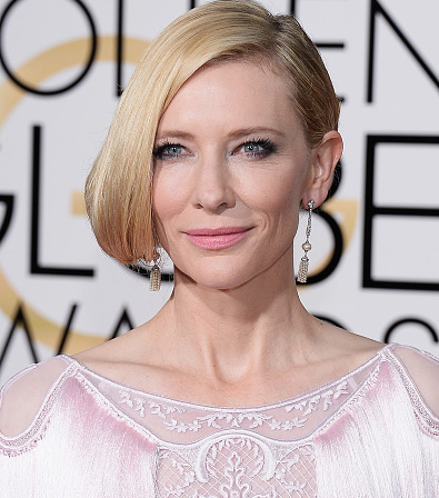 BEVERLY HILLS, CA - JANUARY 10: 73rd ANNUAL GOLDEN GLOBE AWARDS -- Pictured: Actress Cate Blanchett arrives to the 73rd Annual Golden Globe Awards held at the Beverly Hilton Hotel on January 10, 2016. (Photo by Kevork Djansezian/NBC/NBCU Photo Bank via Getty Images)